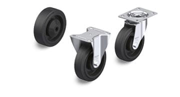 POEV-hjul med elastisk massiv gummi, «Blickle EasyRoll»