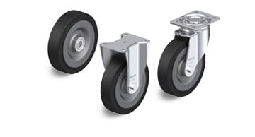 SE-hjul med elastisk massiv gummi, «Blickle EasyRoll»