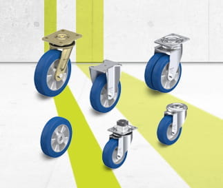 ALBS-serien med hjul og trinser med Blickle Besthane Soft-polyuretanbane