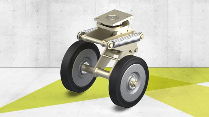 Dobbeltmonterte svingbare hjul for tung belastning for vedlikehold av fly